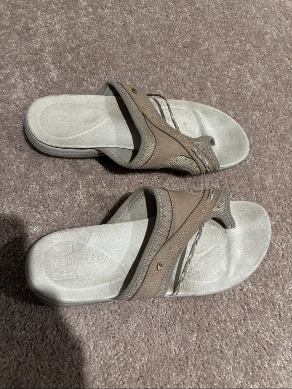 Merrell Women's Taupe Beige Slide Sandals